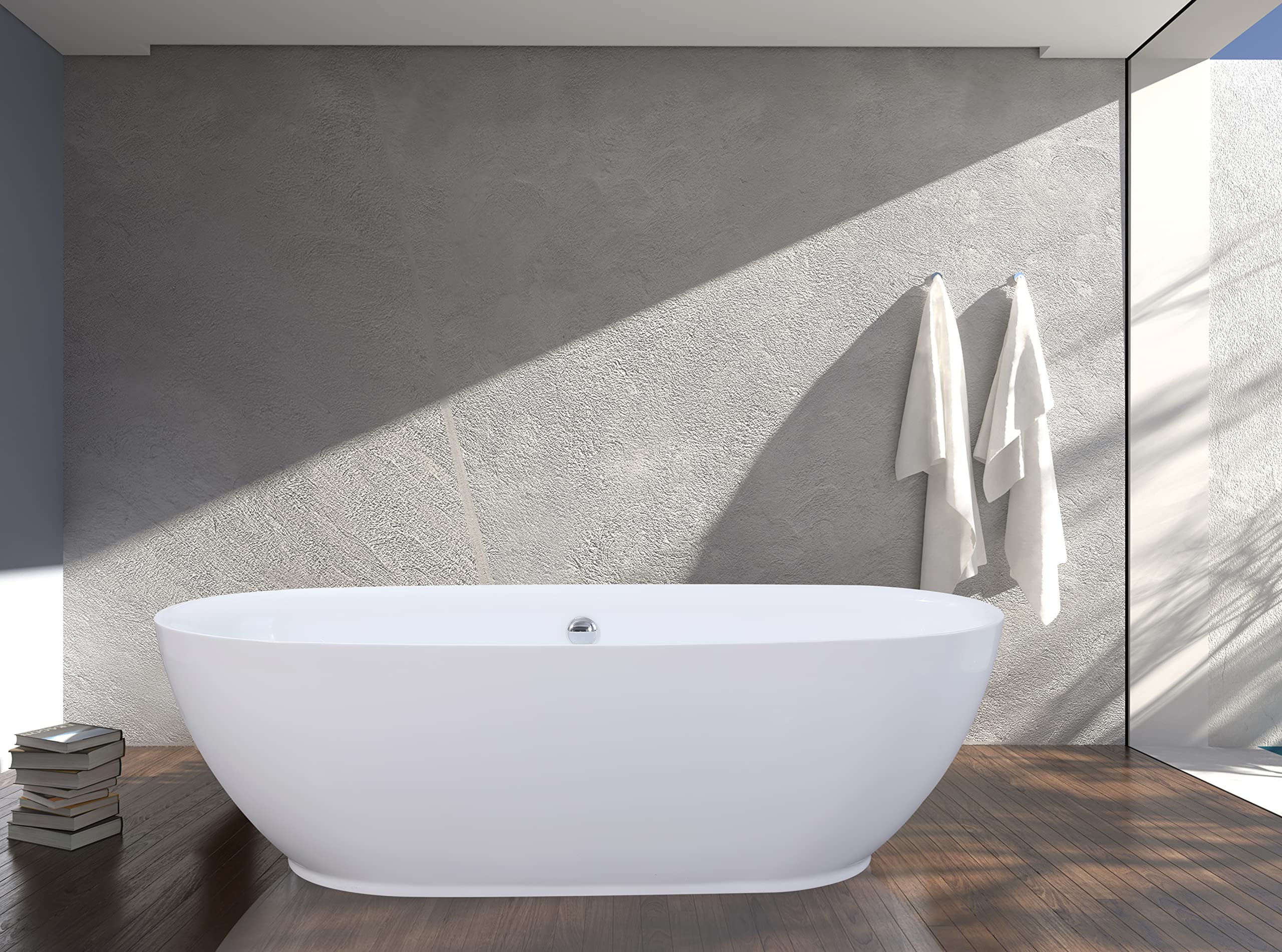 アクアデオ　セット Aqua Eden VTDE713321BA 71-Inch Acrylic Freestanding Oval Tub with